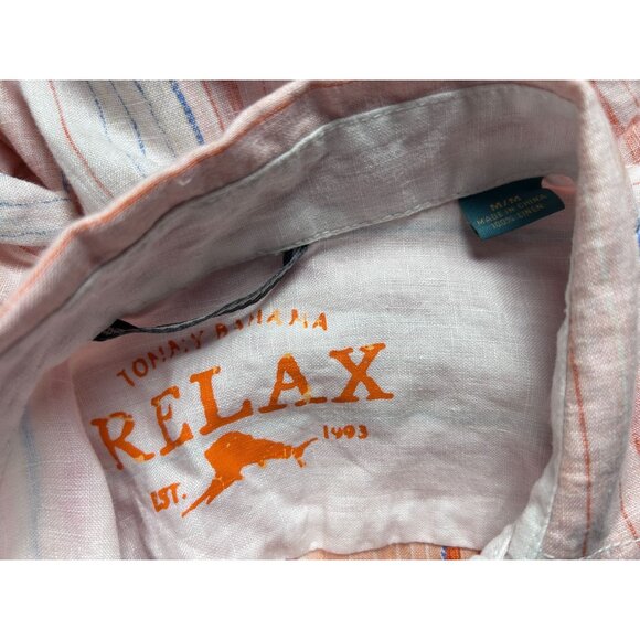 Tommy Bahama Relax Mens Linen Striped Button-Up Shirt Medium Lightweight Casual - Picture 3 of 7